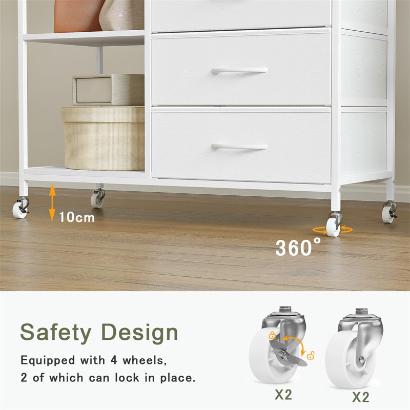 84cm Rolling Clothing Rack, White