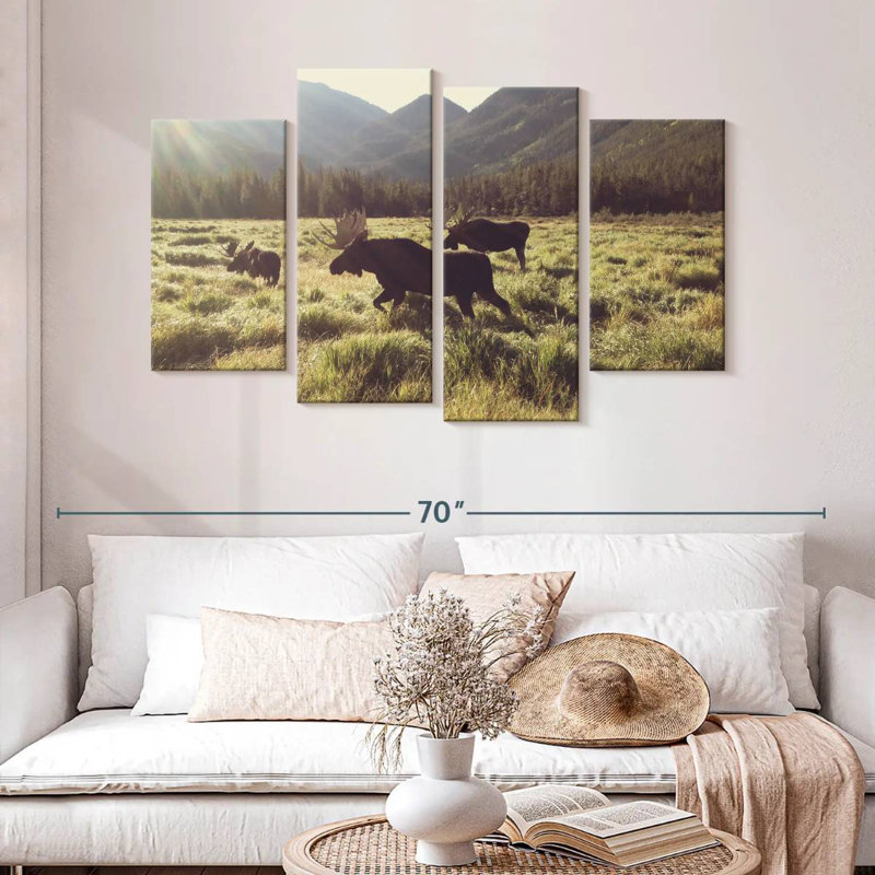 Brampt Three Bull Moose, 32" H x 52" W