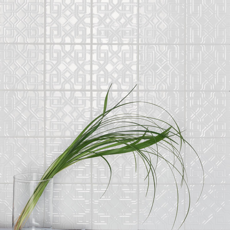 Carrelage mural 3D italien 6 po x 6 po Superclassica Path, Blanc Bianco