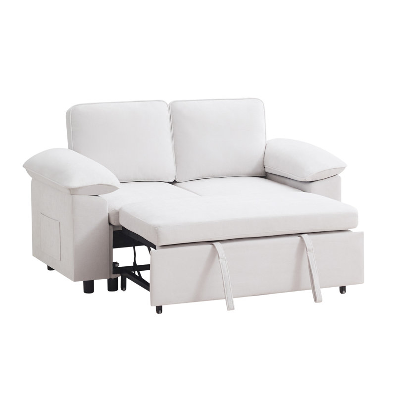 Canapé-lit moderne 60 po - causeuse convertible avec lit gigogne, Beige