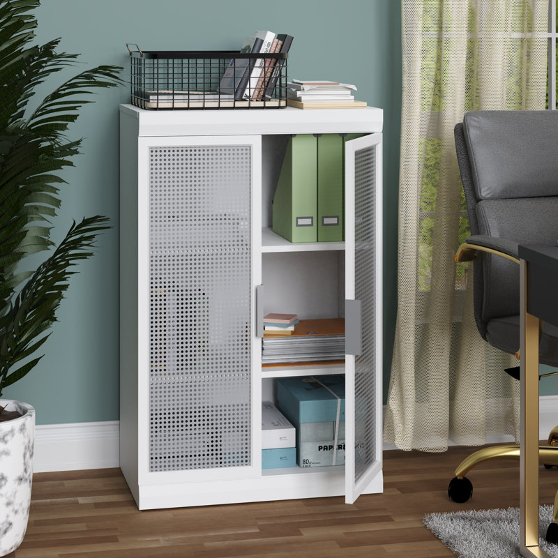 Organisateur de garde-robe à 3 tablettes avec armoire à 2 portes Mosaics, Blanc