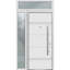 Porte avant en acier pré-suspendue à l'avant / deux en émail blanc 1705 / fenêtre extérieure latérale et supérieure noire / inserts en acier inoxydable peints simples modernes - l 36 po x H 80 po + 16 po - Gauche-111444868-111444871