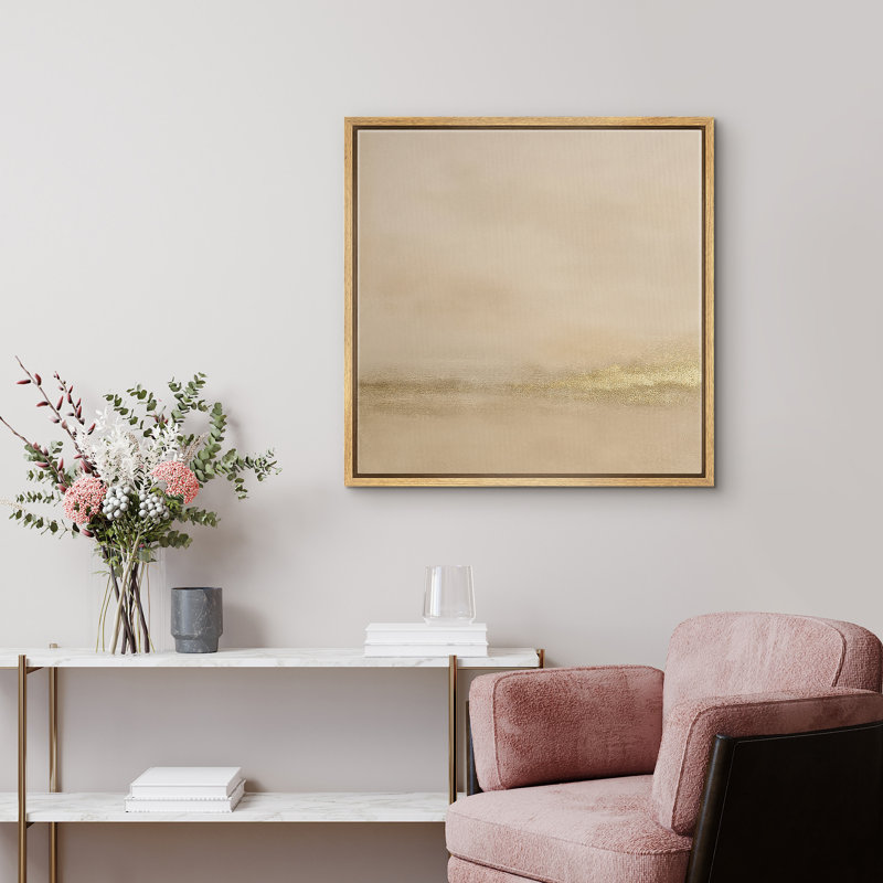 Reproduction d'art encadrée abstraite sur toile encadrée pour décor neutre, Naturel, H 16 po x l 16 po