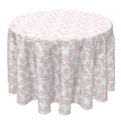 Round Tablecloth, 100% Cotton, 60 Round", Spring Blossom Branches