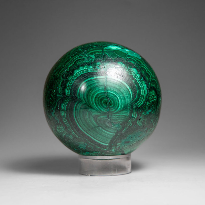 Genuine Polished Malachite Sphere (1.5 Lbs)
