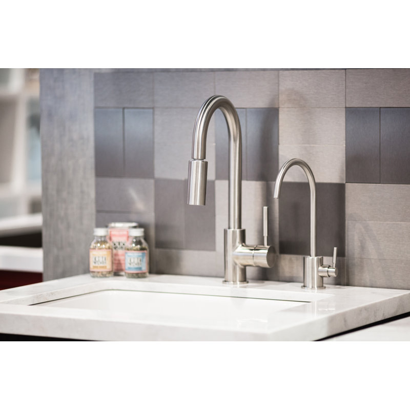 Lux™ Pull-Down Bar/Food Prep Kitchen Faucet, Brushed Stainless Steel