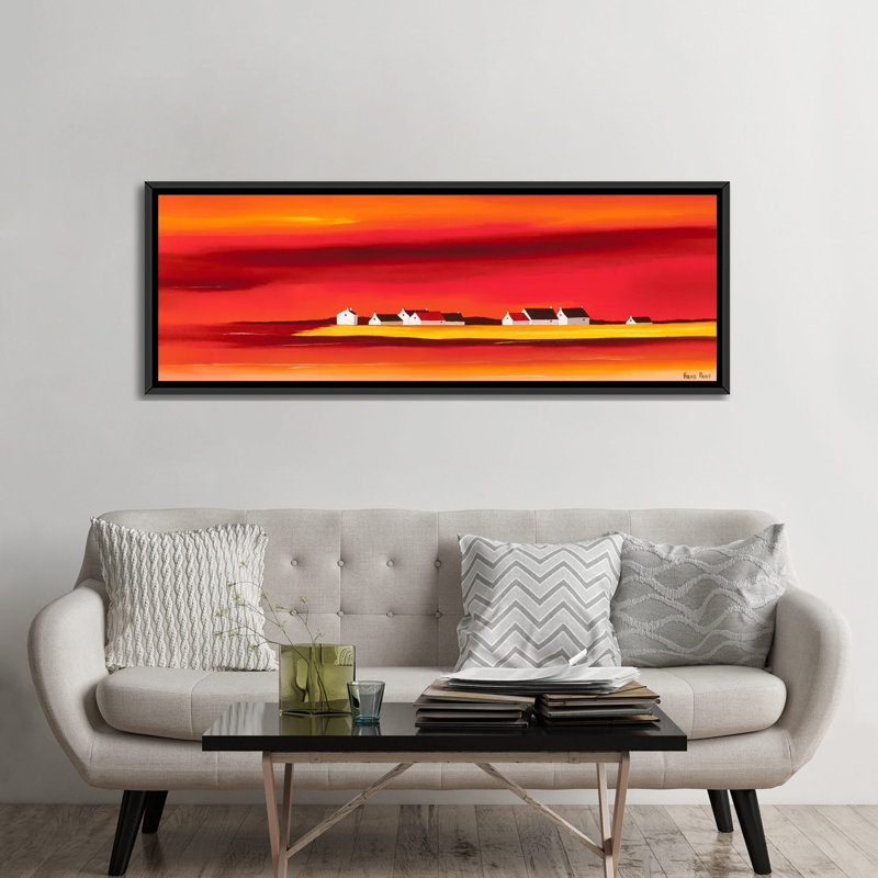 « soleil i », reproduction sur toile, H 16 po x l 48 po x P 1,5 po, Toile avec cadre noir