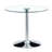 Modern 35'' Round Glass Top Dining Table With Silver Pedestal Base for 2 to 4 People-1194189247