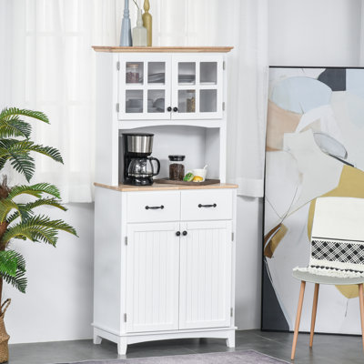 Armoire de rangement en bois de style bord de mer avec porte vitrée Red Barrel Studio®