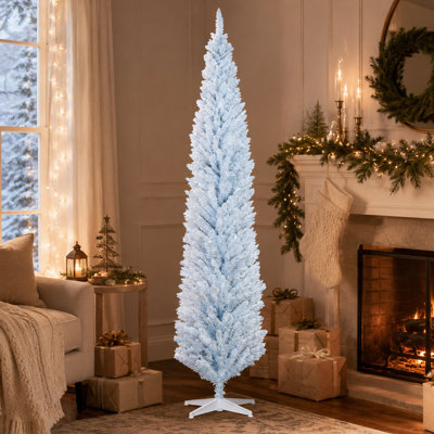 8 pi Arbre de Noël artificiel au crayon, 618 pointes et base en plastique