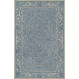Leiden Floral Handmade Tufted Wool Blue Area Rug