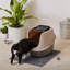 Grand bac à litière pour chat avec couvercle Basic, non-résidu, beige