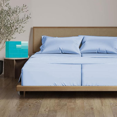 Split California King Sheets for Adjustable Beds 5Pcs Split California King Sheet Set, 800 Thread Count 100% Egyptian Cotton, 18" Deep Pocket Adjustable Bed Sheets, Light Blue Solid