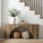 Wooden Console Table With Storage Shelves, 62.99" Modern Entryway Table Sofa Table With Arched Design