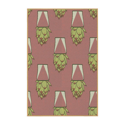 Tapis à motifs rose clair / vert