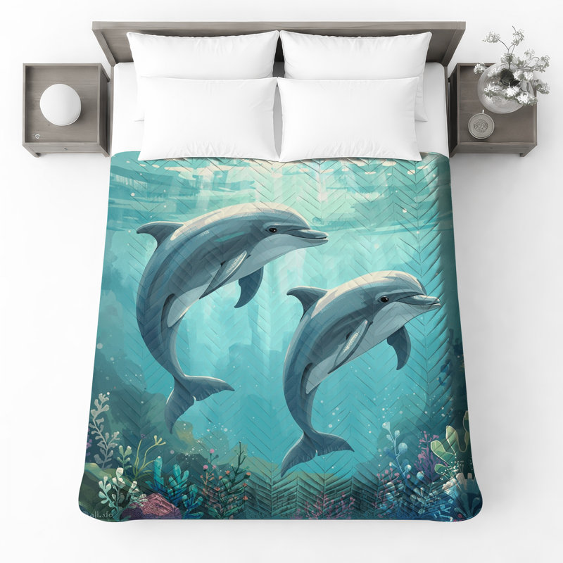 Couvre-lit matelassé Dolphins, Double