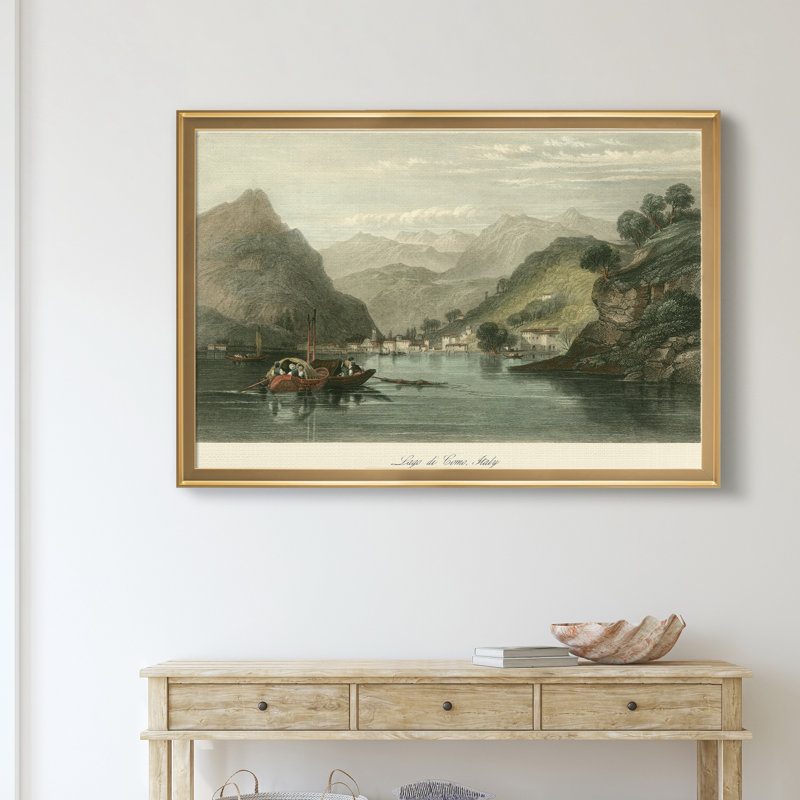 Lago di Como, Italie - reproduction d'art sur toile, Doré, H 26,5 po x l 36,5 po x P 1,5 po