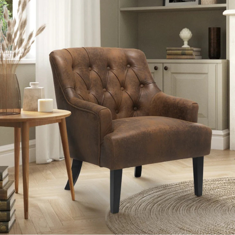 Haysville Upholstered Accent Chair, Brown