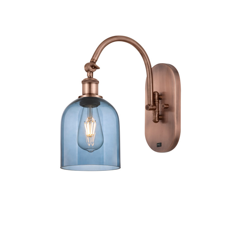 Odaniel Steel Armed Sconce, Princess Blue, Antique Copper