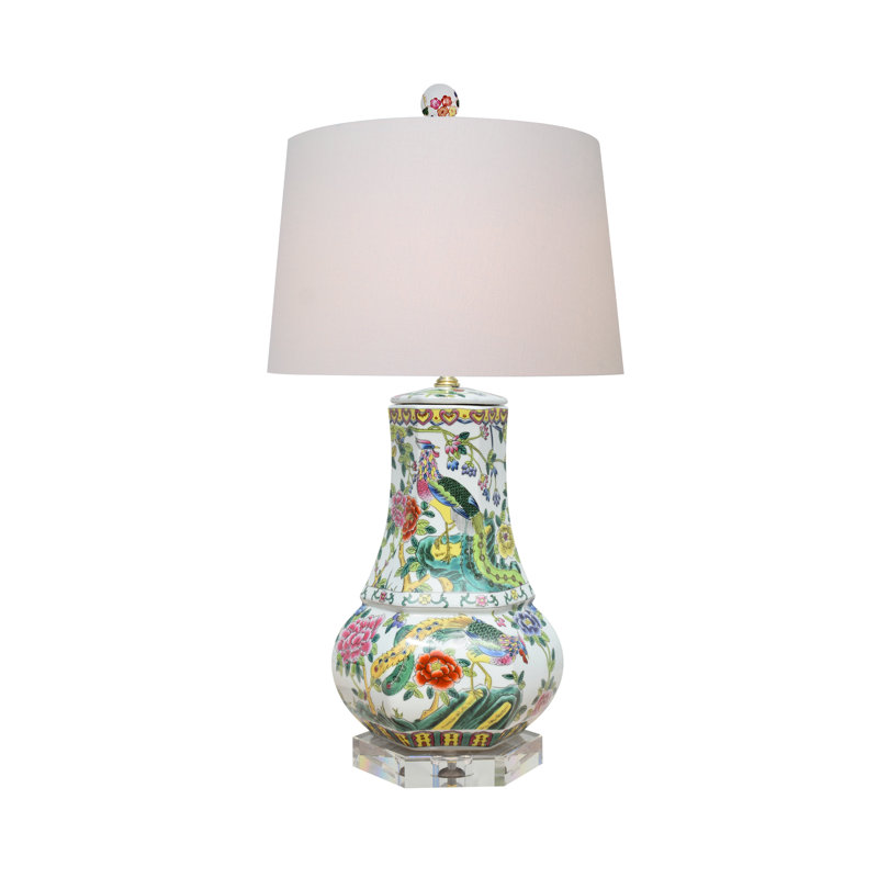 PORCELAIN PHOENIX BIRD SIX JAR LAMP