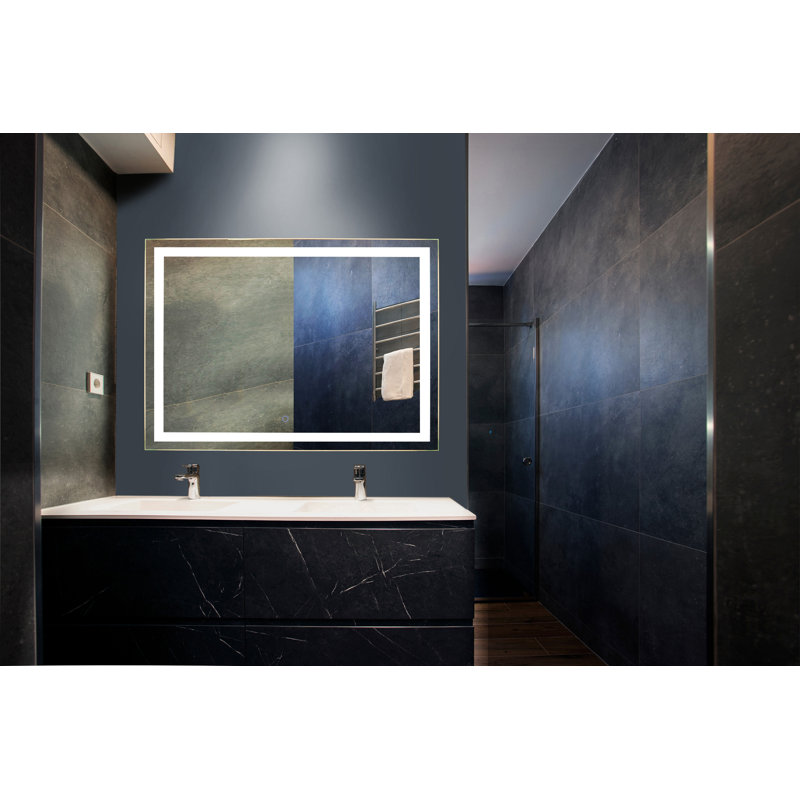 Flyte Rectangular LED Mirror with Defogger, Adjustable Light Temperature, Dimmer, and Smart Memory, 34" x 40"