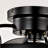 Industrial low-profile ceiling fan with remote operation and reversible motor in matte black