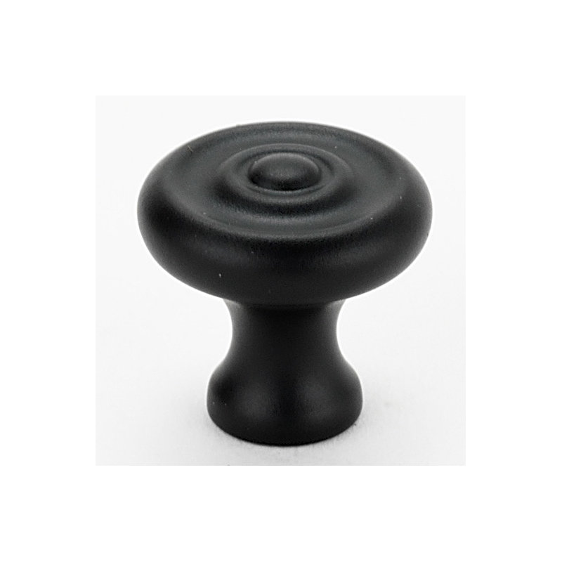 Poignée champignon, Noir mat, H 0,75 po x l 0,75 po x P 0,375 po