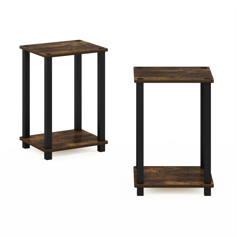 Ensemble de tables de bout avec rangement Inaayah, Chêne rustique