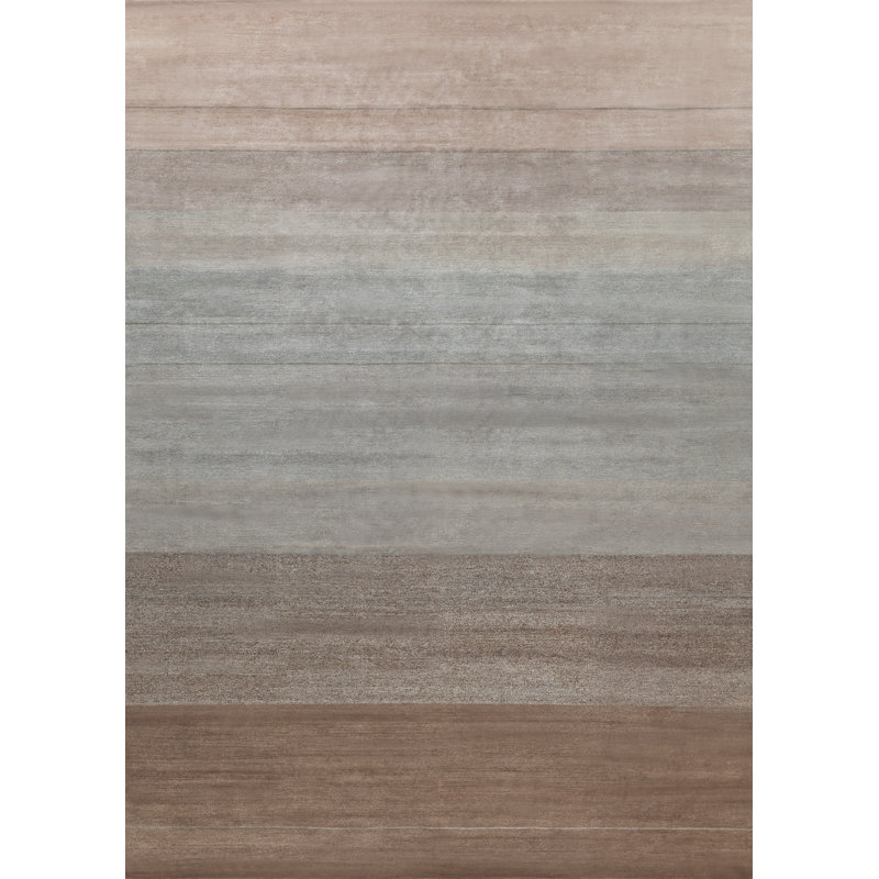 Contemporary Hand Knotted Ombre Area Rug, Rectangle 10' x 14'