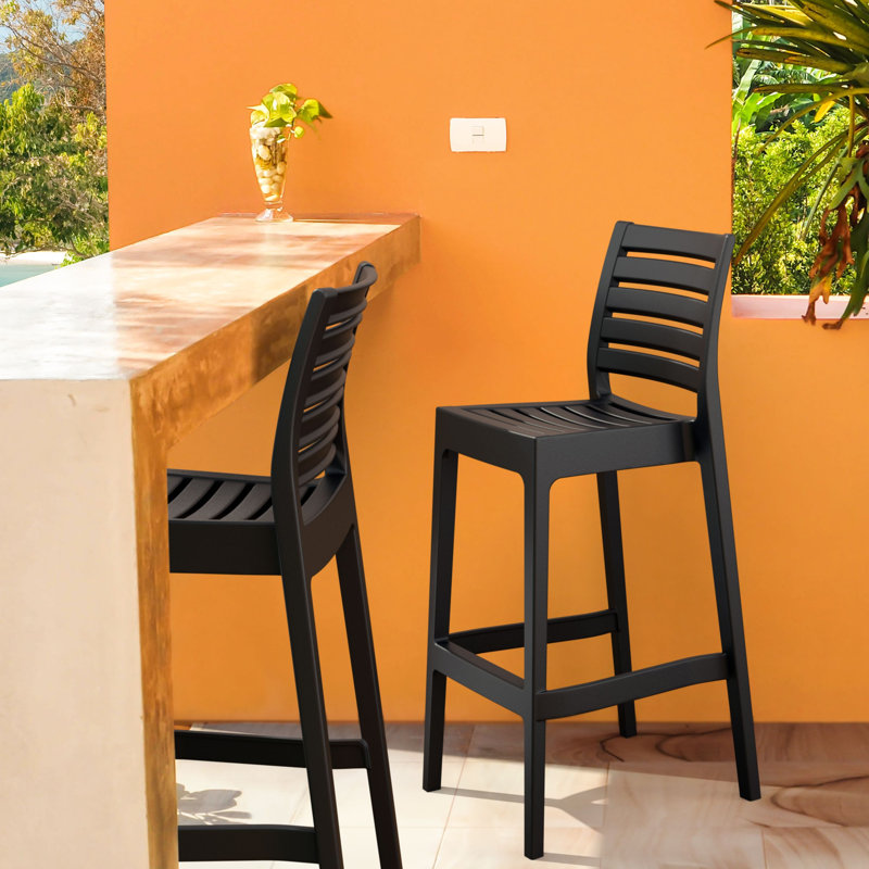 Aybel 30" Patio Bar Stool, Black