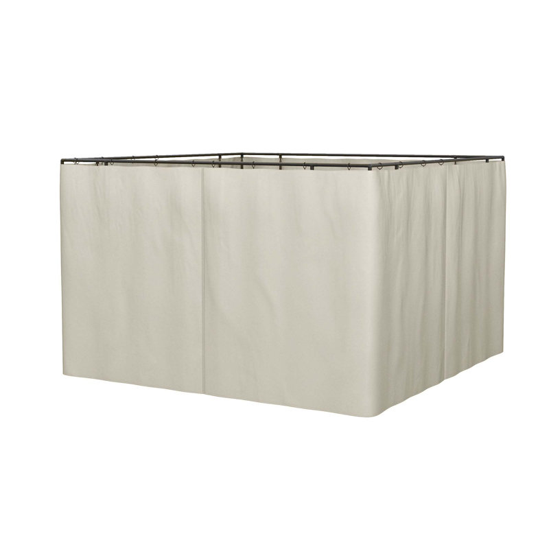 Outsunny 10' X 12' Gazebo Sidewall Set With 4 Panels, Hooks/C-Rings Included For Pergolas & Cabanas, Beige