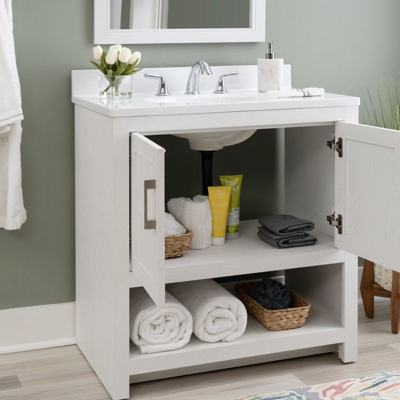 Stovall 30 Inch Vanity With Mirror, White