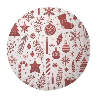 Tapis tressé chatoyant de Noël