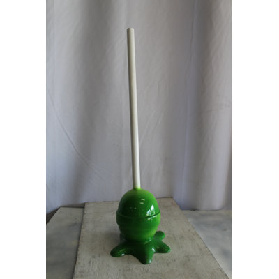 Shianna Oversized Fiberglass Green and pink Oversized Fiberglass Lollipop Statue 10" x 10" x 34"H