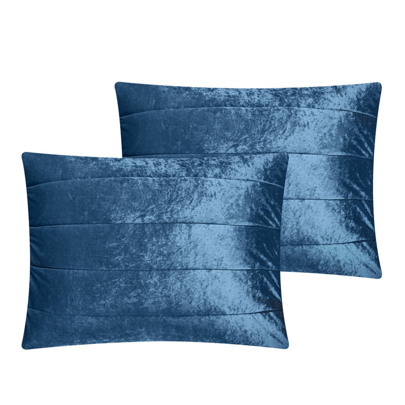 Navy Blue Polyester 180 Thread Count Washable Down Comforter Set, King