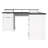 59" Modern Fluted L-Shaped Chargeable Desk With Cabinet And Drawer