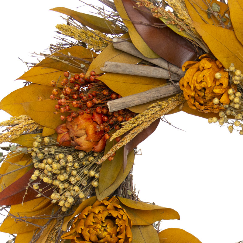 Preserved Pine Twig 18'' Wreath, Orange