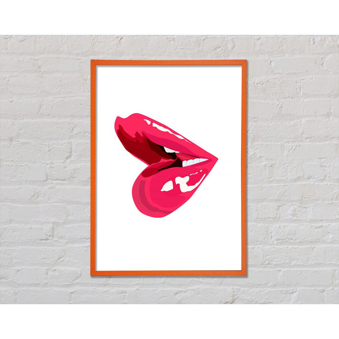 Pink Lips 1 - Einzelne Bilderrahmen Kunstdrucke