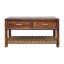 Console Regency tissée avec 4 tiroirs, fente ouverte, brun