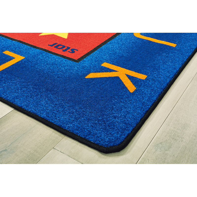 Tapis bleu / rouge touffeté Premium Collection, Rectangle 5 pi 10 po x 8 pi 4 po