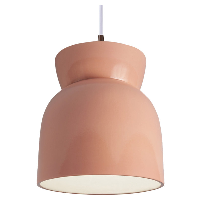 Luminaire suspendu sablier Breeona, Rosé brillant, Bronze foncé