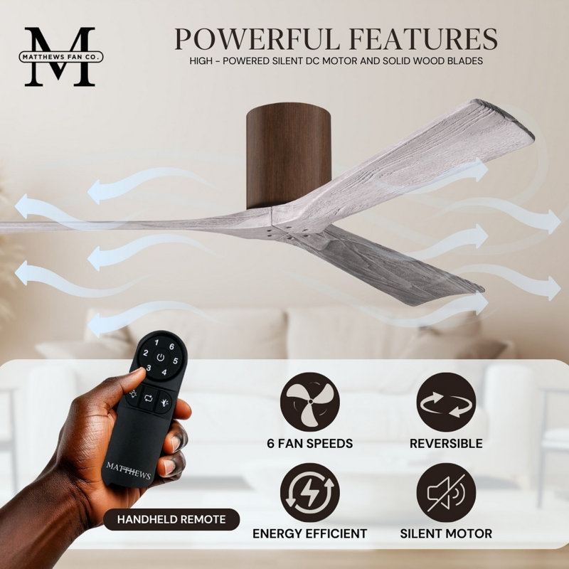 Irene Ceiling Fan, Barn Wood Tone, 42", Walnut