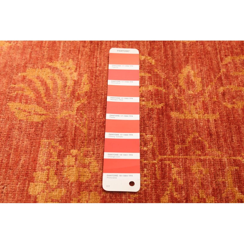 Tapis décoratif en laine de conception unique 4 pi 8 po x 6 pi 6 po noué à la main New Age