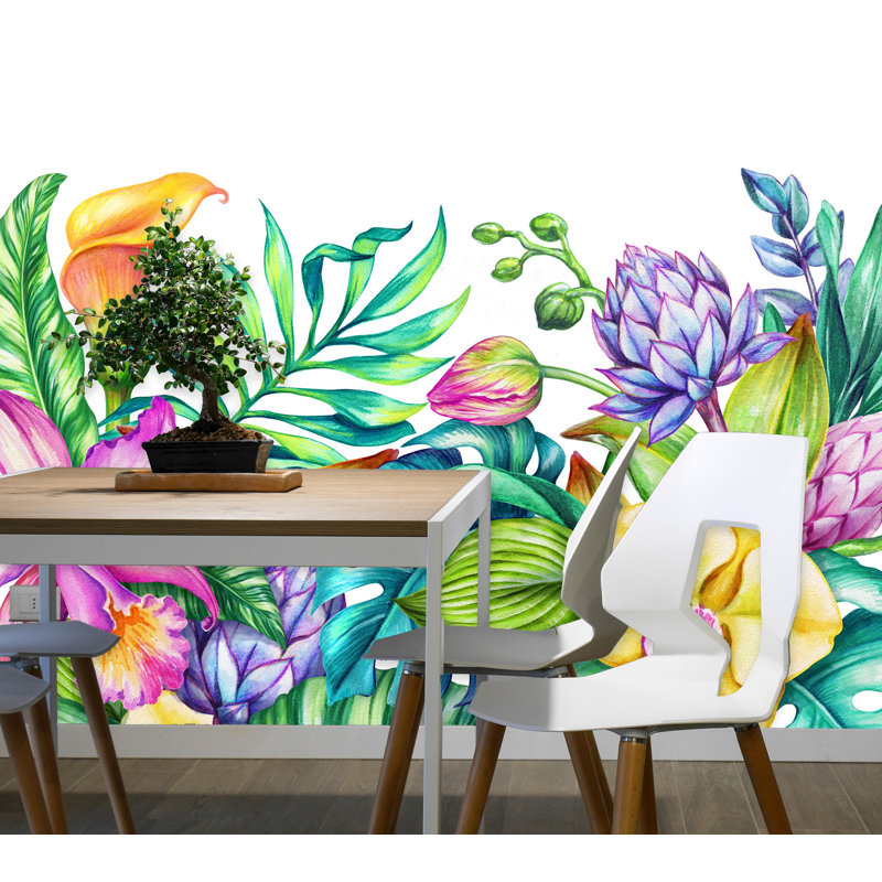 Adhésif mural hibiscus Bennett, L 7,92 pi x l 150 po