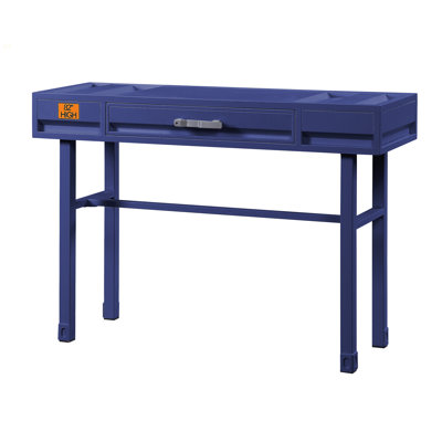 Bureau d'écriture bleu avec 1 tiroir