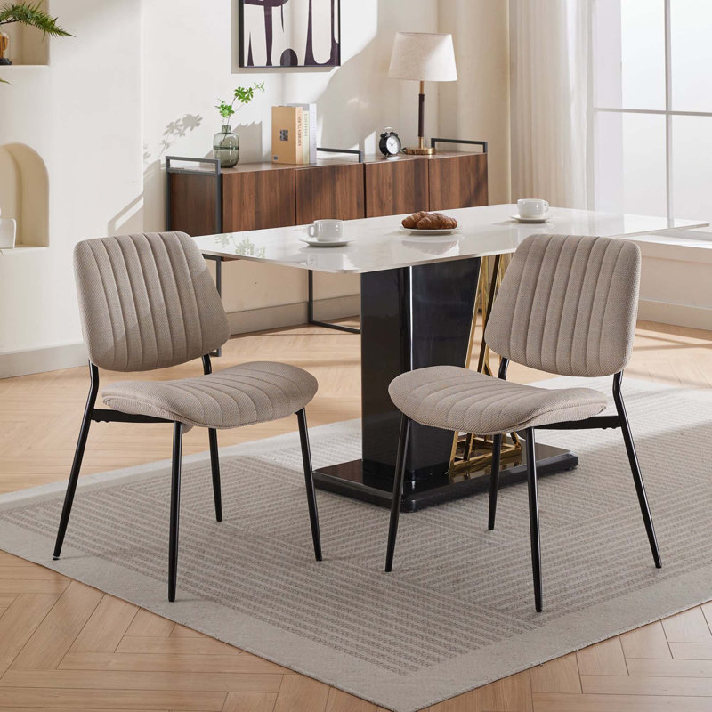 Chaises de salle à manger rembourrées Sigmund, Beige