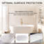 Baignoire autoportante contemporaine en résine d'ingénierie en pierre solide de 63 po x 29,5 po, fonction de trempage profond avec trop-plein et bonde escamotable, blanc brillant-132953562-132953563