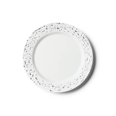 Disposable White Round Plastic Plates 7 inches- Pebbled