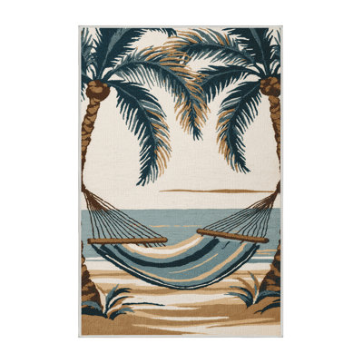 Washable Coastal Hammock Coastal Area Rug