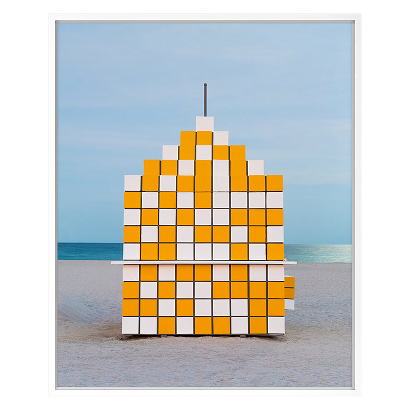 Beach Stand 8 Print by Kwak, Tommy, White Single Picture Framed, 34" H x 28" W x 1.25" D